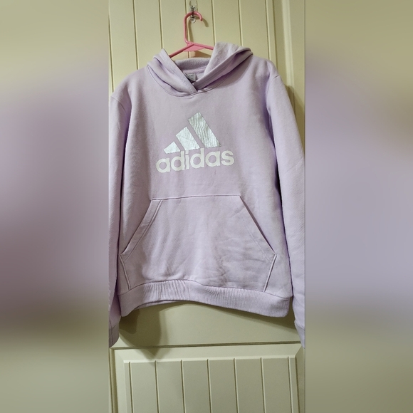 Adidas Kids Lavender Hoodie- Fits Women S-M! - Picture 2 of 7